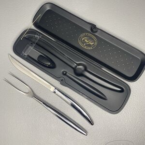 Vtg Carvel Hall Knife Fork Set Stainless Steel MCM George Nelson Briddell Harper